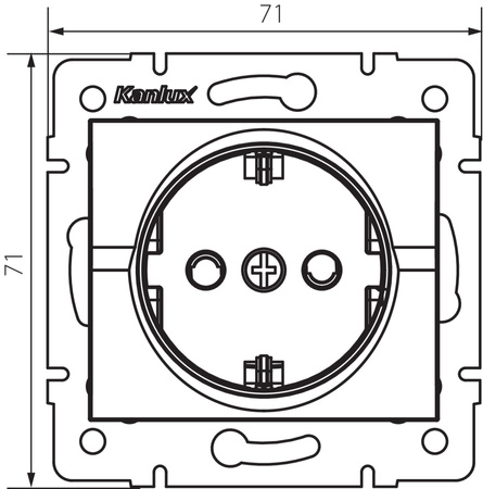 Steckdose einzeln 16A Berührungsschutz quadratisch schwarz LOGI Kanlux