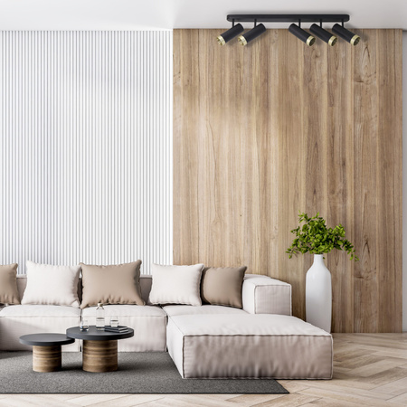 Wand- und Deckenstrahlerleuchte 5x GU10 Schwarzgold FADO Sanico Goldlux