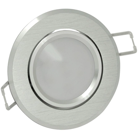 3x SUN OLAL Deckeneinbauleuchte silber gebürstetes Aluminium GOLDLUX (Polux) + LED GU10 3,5W