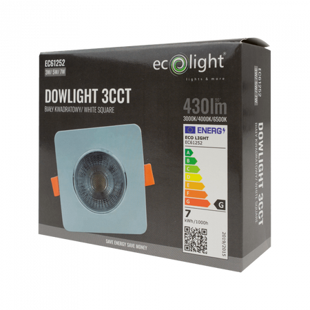 LED-Einbauleuchte 3W / 5W / 7W CCT Weiß Square DOWNLIGHT Ecolight