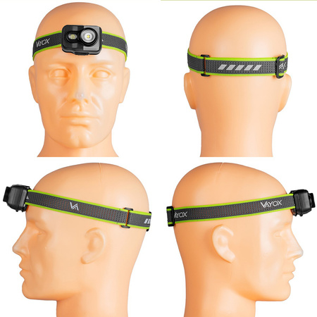 Wiederaufladbare Stirnlampe 800LM CREE + SMD PRO SERIES VA0196 VAYOX