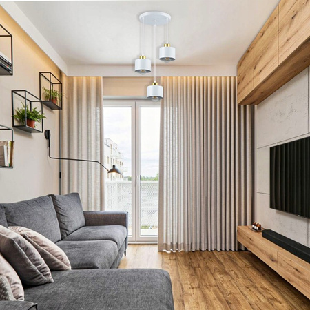 Masterled 3x E27 Rund Weißgold Elza Pendelleuchte