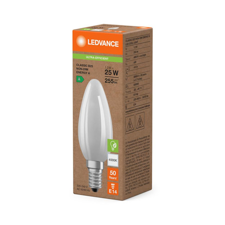 LED-Glühbirne Kerze E14 B35 1.2W = 25W 255lm 4000K Neutral 330° Ledvance