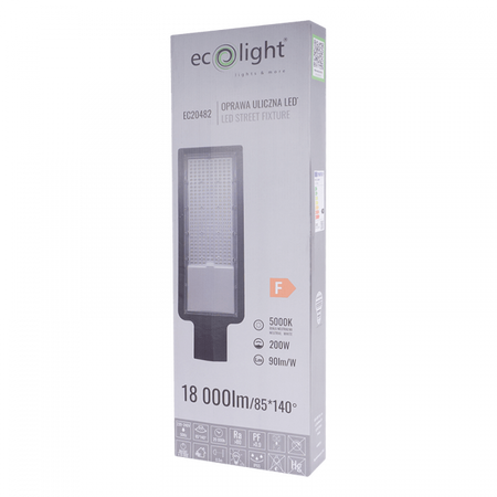 LED-Straßenleuchte 200W 18000lm 5000K kaltweiß IP65 ECONOMY Ecolight