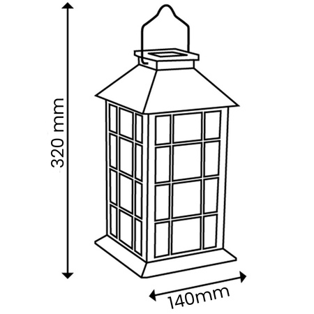 LED-Solar-Gartenlaterne Hängelaterne 32cm Schwarz