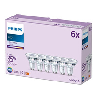 Set mit 6x LED-Halogenlampen GU10 PAR16 3,5W = 35W 275lm 4000K Neutral 36° PHILIPS