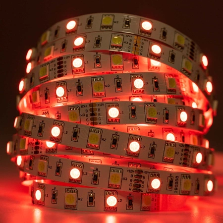 LED-Strip, LED-Streifen 12V 72W 300LED 5050 10mm 5m RGB + kalt LUMILED