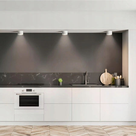 GRANDI LED Aufbau-Halogen-Deckenleuchte GX53 IP54 Rundrohr weiß