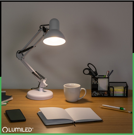 Schreibtischlampe E27, Zeichentisch-Schreibtischlampe mit Tischklemme TOBI LUMILED