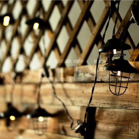 SOLAR GIRLAND 10x Metalllaterne 4,5m Garten dekorativ 3000K warm