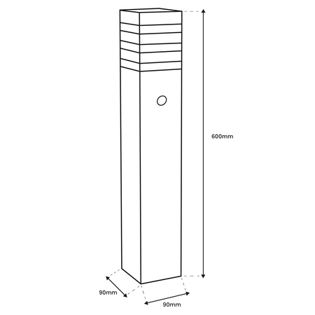 Gartenleuchte E27, Außenstehleuchte Pollerleuchte mit Bewegungsmelder 60cm TAXUS 2 LUMILED
