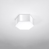 SUNDE 2xE27 LED-Deckenleuchte 13cm Sechseckleuchte Weiß SOLLUX