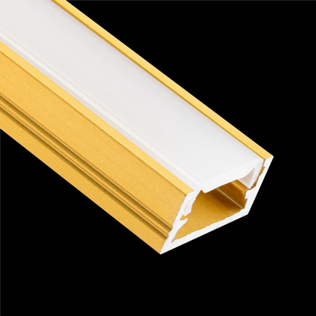 Aluminiumprofil MINI für LED-Streifen mit Milchglasabdeckung, 1m Gold LUMILED