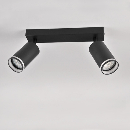 Wand- und Deckenstrahler 2x GU10 Schwarz PARIS Sanico Goldlux