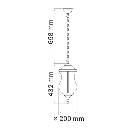 LED-Gartenhängelampe MARSYLIA 9W 3000K Schwarz 110cm - GOLDLUX (Polux)