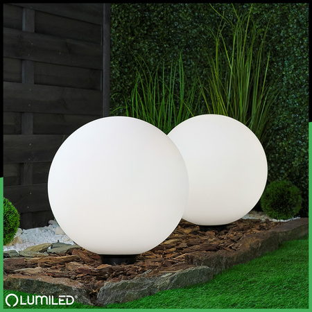 Gartenleuchte E27, Kugelleuchte 40cm IP65 LUMIKULA2 LUMILED