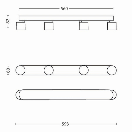 LED STAR Deckenleuchte 4x 4.5W 2700K Dimmbarer Reflektor Bewegliche Leuchte Aluminium PHILIPS