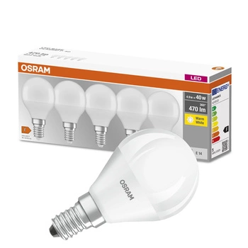 5x LED Lampen E14 P45 5W = 40W 470lm 2700K Warm OSRAM Base