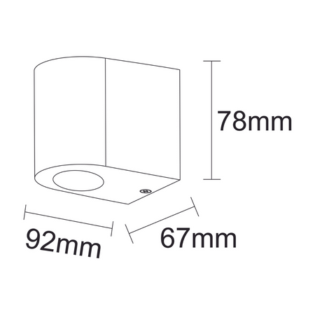 Garten-Wandleuchte mit LED 1x GU10 BOSTON GOLDLUX (Polux) ALUMINIUM Weiß oval