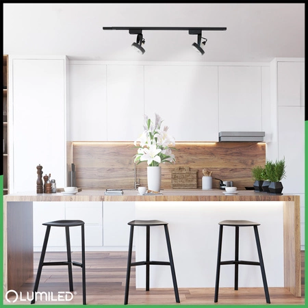 1-Phasen Strahler GU10, AR111 Schieneinstrahler Schwarz VICTUS LUMILED