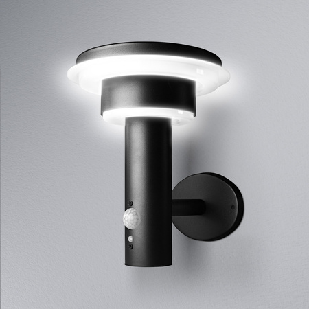 Solar-Gartenwandleuchte LED-Fassadenleuchte 6W Schwarz ENDURA STYLE LEDVANCE