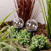 Solar-LED-Gartenlampe mit Nieten dekorative Kugel 3000K IP44 10 cm