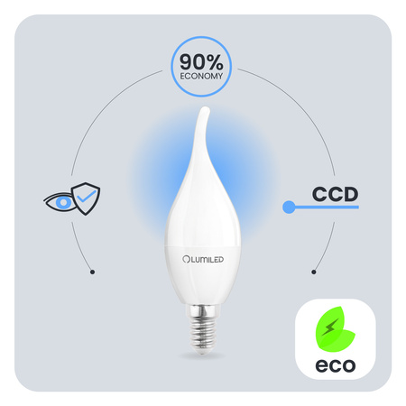 Lampen E14, Glühbirne BA35 5W = 40W 470lm 3000K 180° warm LUMILED
