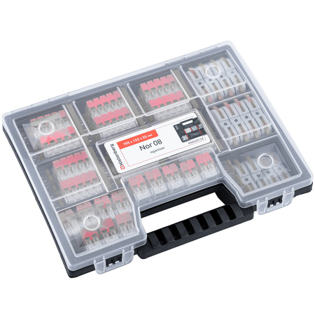 Schnellverbinder Installationsverbinder-Set Set mit 100 Teilen – 40 x 2 x 4 mm 40 x 5 x 4 mm 20 x 1+1 + Organizer-Koffer