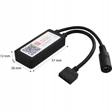 Controller für RGBW WiFi SMART TUYA LED-Streifen 6A 5-24V 72W 144W Schwarzes LVT