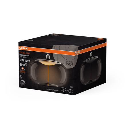 Dekorative LED-Glühbirne E27 12W = 32W 350lm 1800K Warm 320° Smoke Filament Dimmbar Vintage 1906 Osram