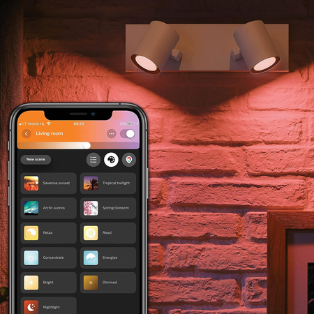 Philips HUE Weiß und Farbe Ambiance Lampe Argenta 2x4.2W Bluetooth Zigbee