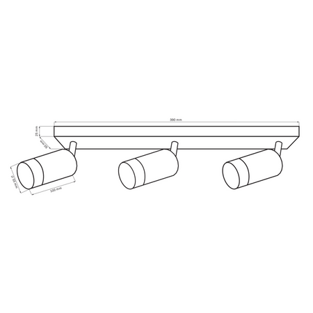 LED Decken-/Wandleuchte Lichtband 3 x GU10 ARRAS Weiß GOLDLUX (Polux)
