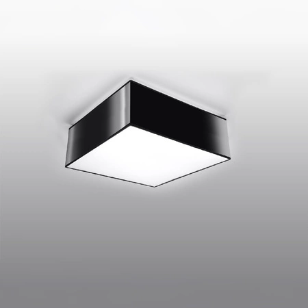 LED-Deckenleuchte Deckenaufbauleuchten HORUS E27 quadratische Leuchte 25cm Schwarz SOLLUX