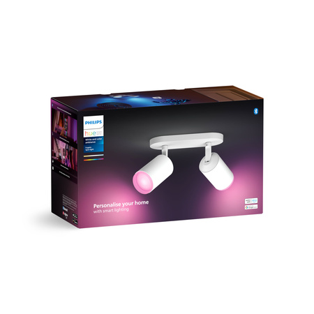 Philips HUE Weiß und Farbe Ambiance Fugato Lampe 2x4.2W Bluetooth Zigbee