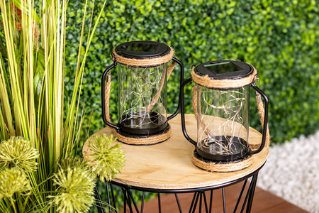 LED Solarlampe Outdoor Garten Hängende Stehlaterne 3000K IP44 Dämmerungssensor