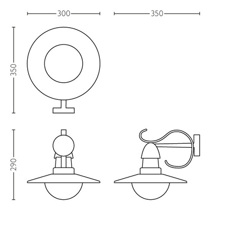 Gartenleuchte LED Wandleuchte TOPIARY myGarden E27 IP44 Nach unten gerichtete Laterne Schwarz PHILIPS