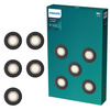 5x LED GU10 Unterputzmontage Aluminium Rund Schwarz Peridot Philips