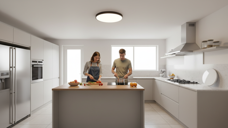 Plafond LED-Deckenleuchte 32W 2400lm 4000K Neutral mit austauschbarem schwarzen oder weißen Rahmen Ecolight