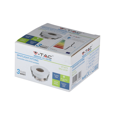 Deckeneinbauleuchte GU10 Öse rund Weiß/Roségold Roségold VT-873 V-TAC