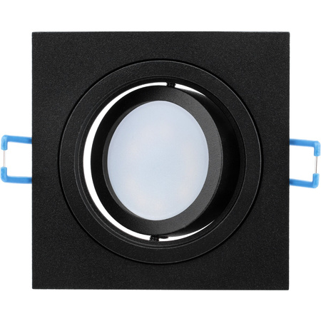 Einbauleuchte HALOGEN GU10 MR16 Quadratisch Schwarz CASSIO LUMILED + LED-Lampe GU10 6W = 60W 580lm Neutral