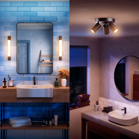 LED Spiegelbeleuchtung 10W 1500lm 2700K 62cm IP44 Schwarz Rover Philips