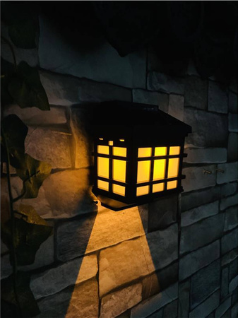 Wandleuchte Solar LED Gartenfassadenleuchte IP44 mit Flammeneffekt