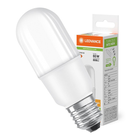 LED-Lampe E27 8.5W = 60W 806lm 2700K Warm 200° Ledvance