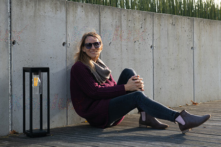 Außengartenlampe VIMO E27 IP44 80cm Mast Schwarz Kanlux