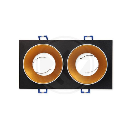 Spot Halogen Flush Mount 2x GU10 Rechteckig Schwarz Weiß Gold Matt Gold Masterled