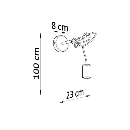 LED EDISON E27 Wandleuchte Schwarz SOLLUX