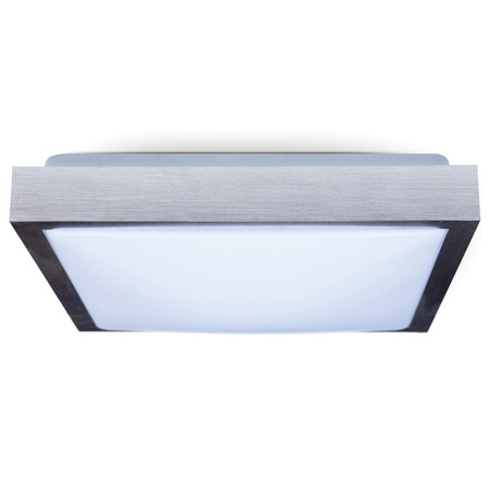 Plafond LED Deckenleuchte 41cm 2x E27 Chrom quadratisch + 2x LED Lampen 10W 4000K Lumiled