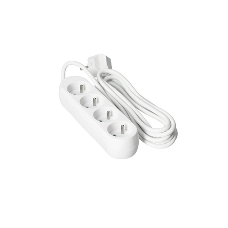 Verlängerungskabel Stecker 4 x geerdete Steckdose Steckdosenleiste 3m Weiß Linea Kobi