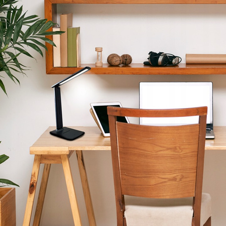 Tisch Verstellbare Schreibtischlampe LED 5W 400lm 3000-4000-6500K CCT Wiederaufladbar Schule Nachtlicht Dimmbar Ein/Aus Schalter Schwarz Kivo Masterled