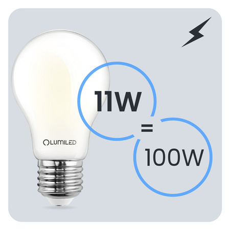 6x LED-Lampe E27 A60 11W = 100W 1521lm 4000K neutralweiß 360° FILAMENT LUMILED